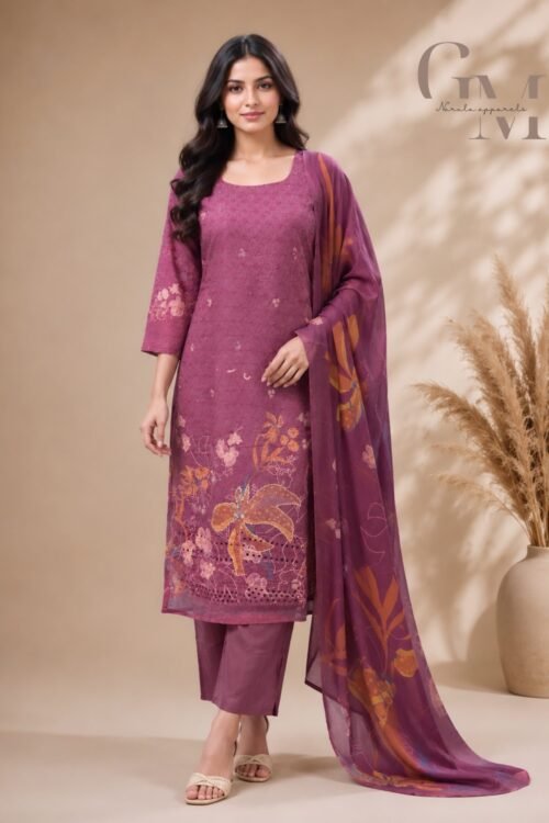 Fancy Printed Cotton With Shifali Work (3Pc Set)