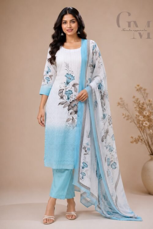 Fancy Printed Cotton With Shifali Work (3Pc Set)